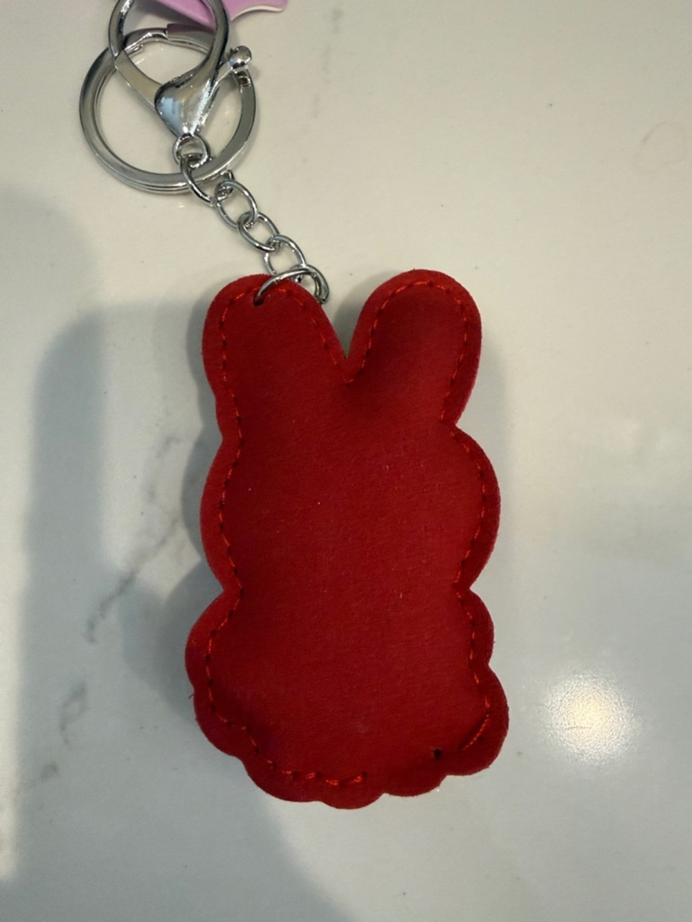 Red Rhinestone Bunny Keychain - Picture 4 of 4